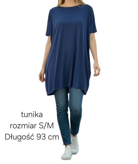 Cienka sweterkowa tunika rozmiar s/m 36/38