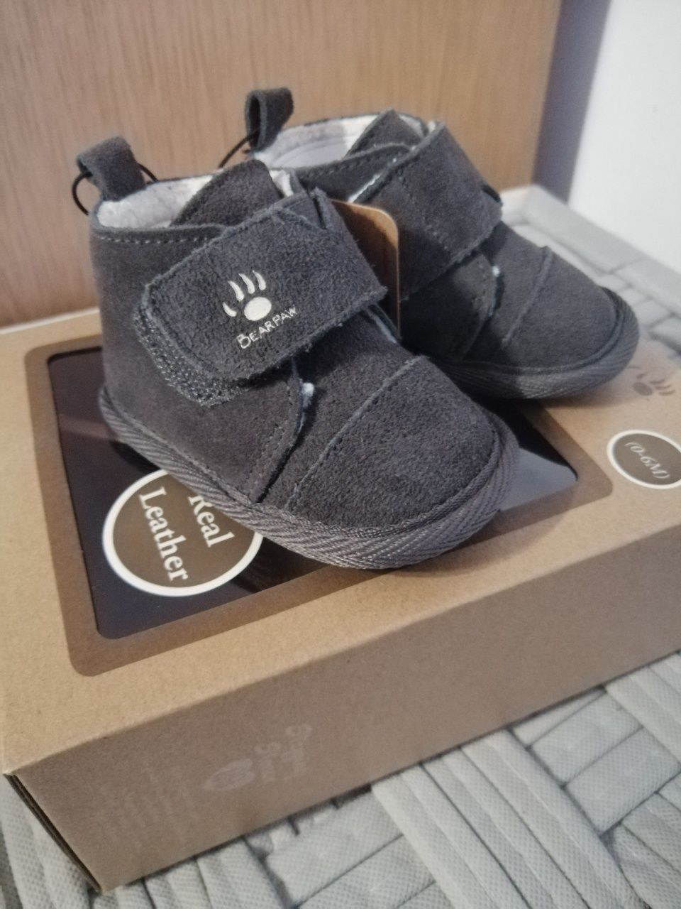 Bearpaw buciki niemowlęce 0-6m skórzane kożuszek