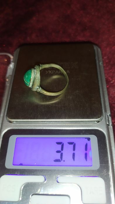 старинное кольцо с малахитом