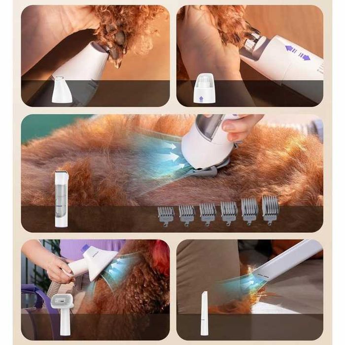 Oneisall Odkurzacz Bezprzewodowy Do Sierści Zwierząt 5200mah+ Maszynka