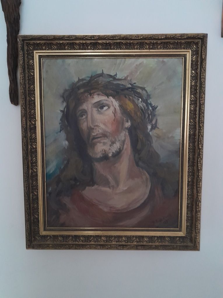 Obraz Jezusa Chrystusa  pasja w ramie malowany