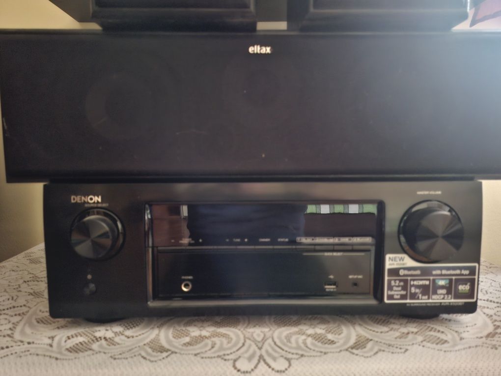 zestaw amplituner denon z głośnikami 5.0 do kina domowego