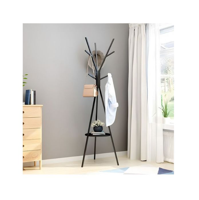 Wieszak Na Ubrania Stojący Podłogowy Metalowy Czarny Loft 180 Cm
