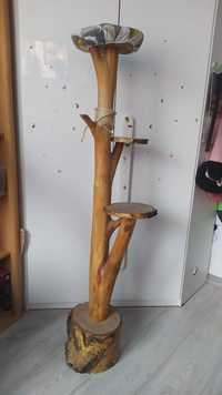Drewniany drapak dla kota, naturalne drewno