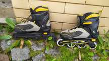 Patins em linha de tamanho ajustável 32-35 praticamente novos.