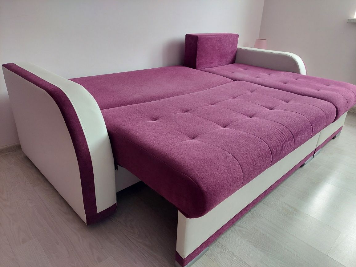 Narożnik rozkładany 230cm dwa pojemniki