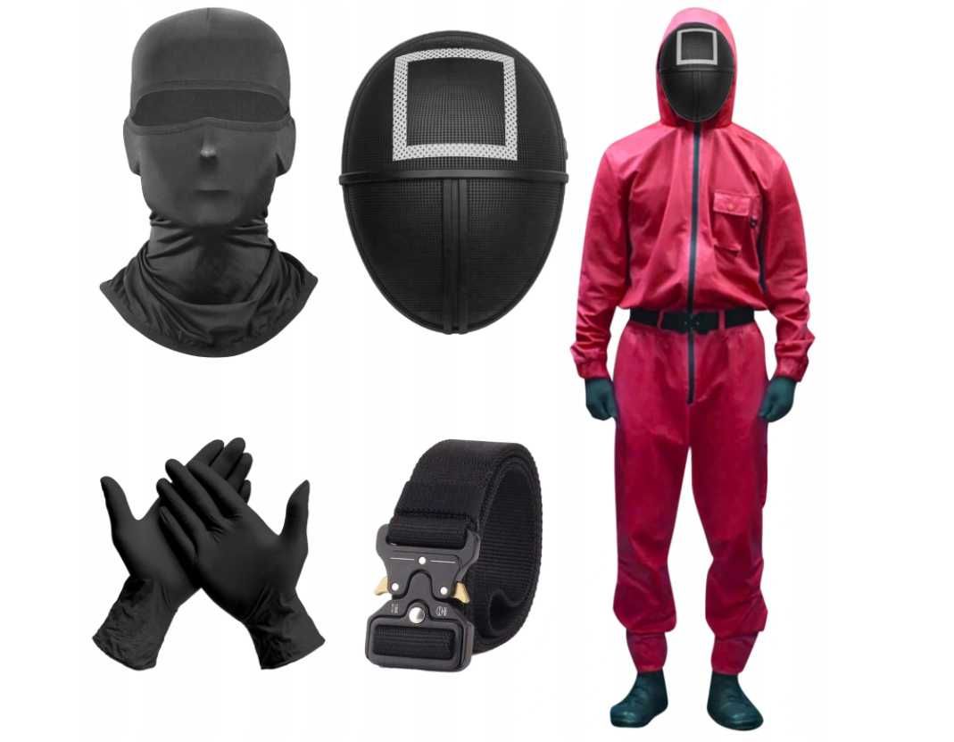KOSTIUM  SQUID GAME zestaw Halloween 5w1 cosplay