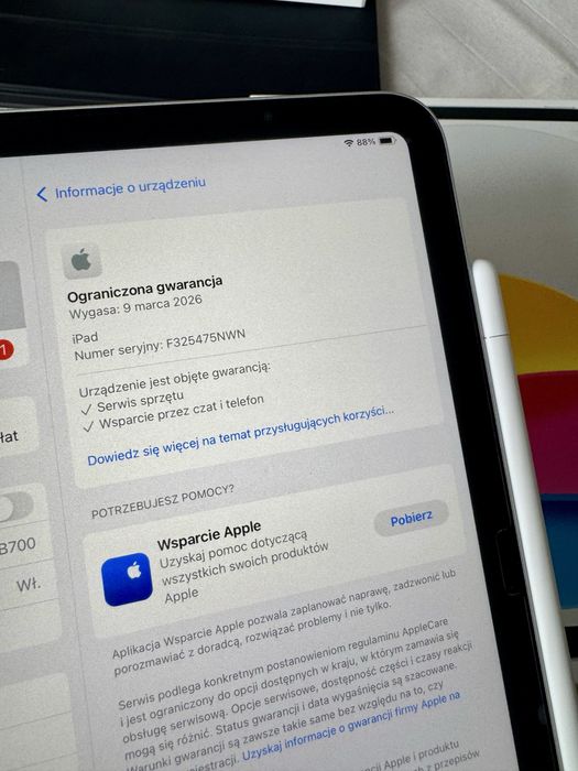 iPad 10. generacji 64 GB + Apple Pencil USB-C – zestaw jak nowy!