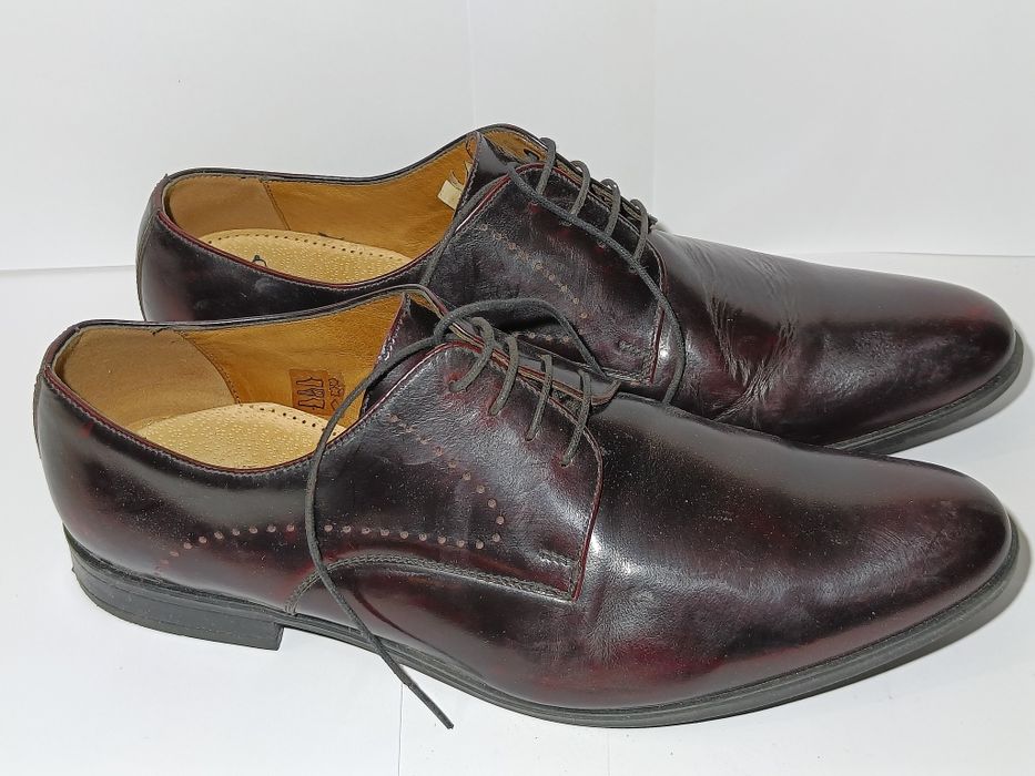 Skórzane Buty Męskie CONHPOL Rozmiar 43, Bordo, Derbies/Wizytowe