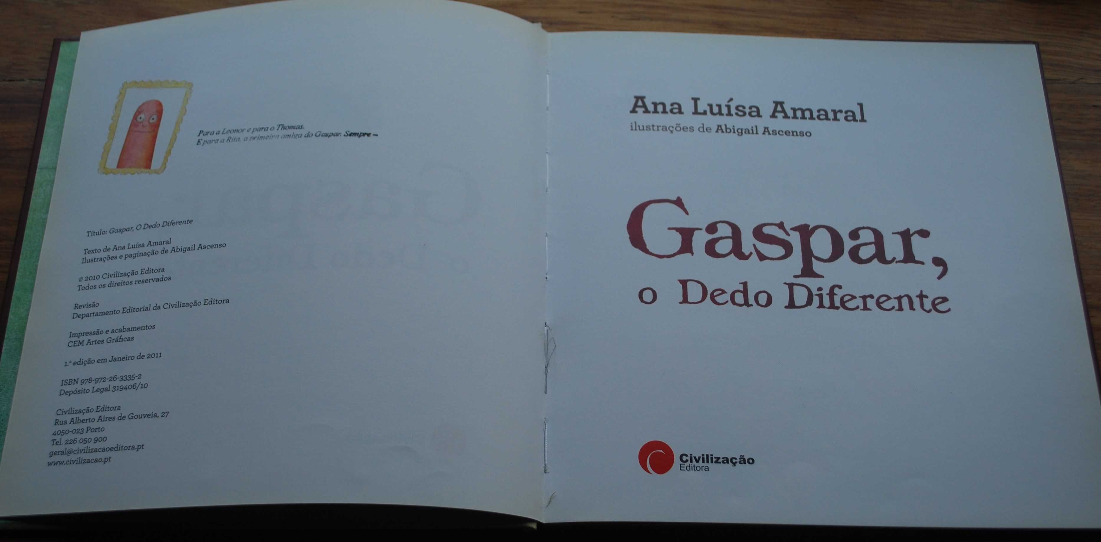 Gaspar O Dedo Diferente de Ana Luísa Amaral