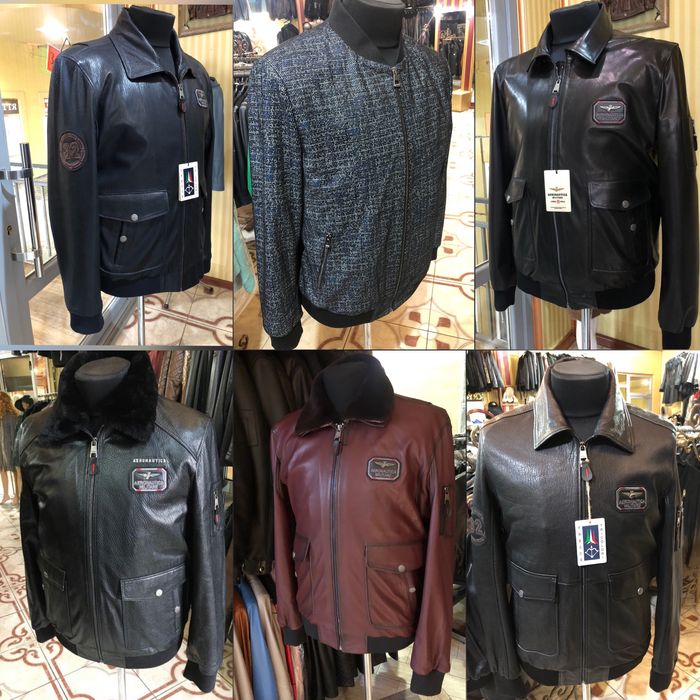 Чоловічі шкіряні бомбери різні моделі див.фото