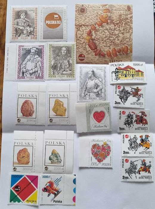 Znaczki pocztowe 1992,1993 czyste