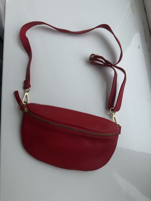 Бананка сумочка натуральа шкіра