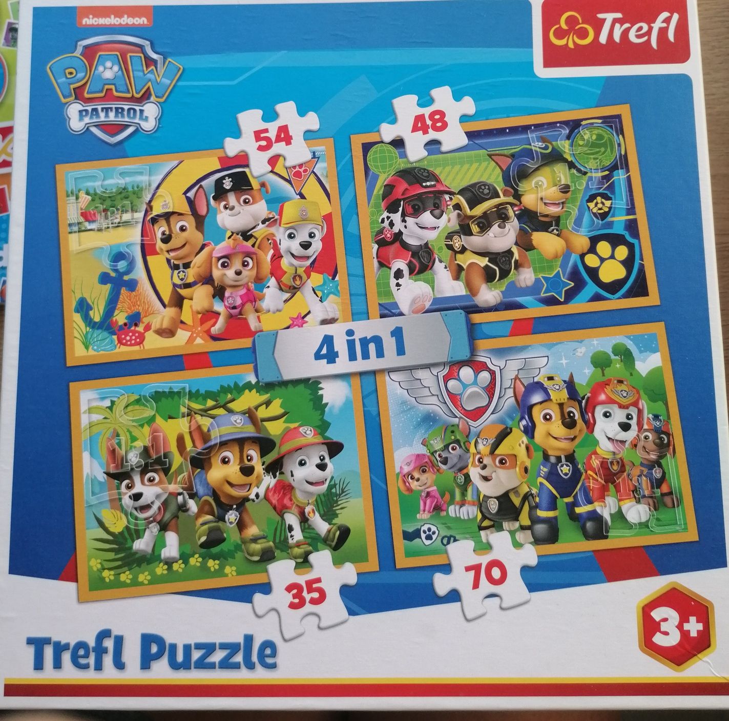 Trefl Puzzle 4w1 Psi Patrol Paw Patrol 4 układanki jak nowe