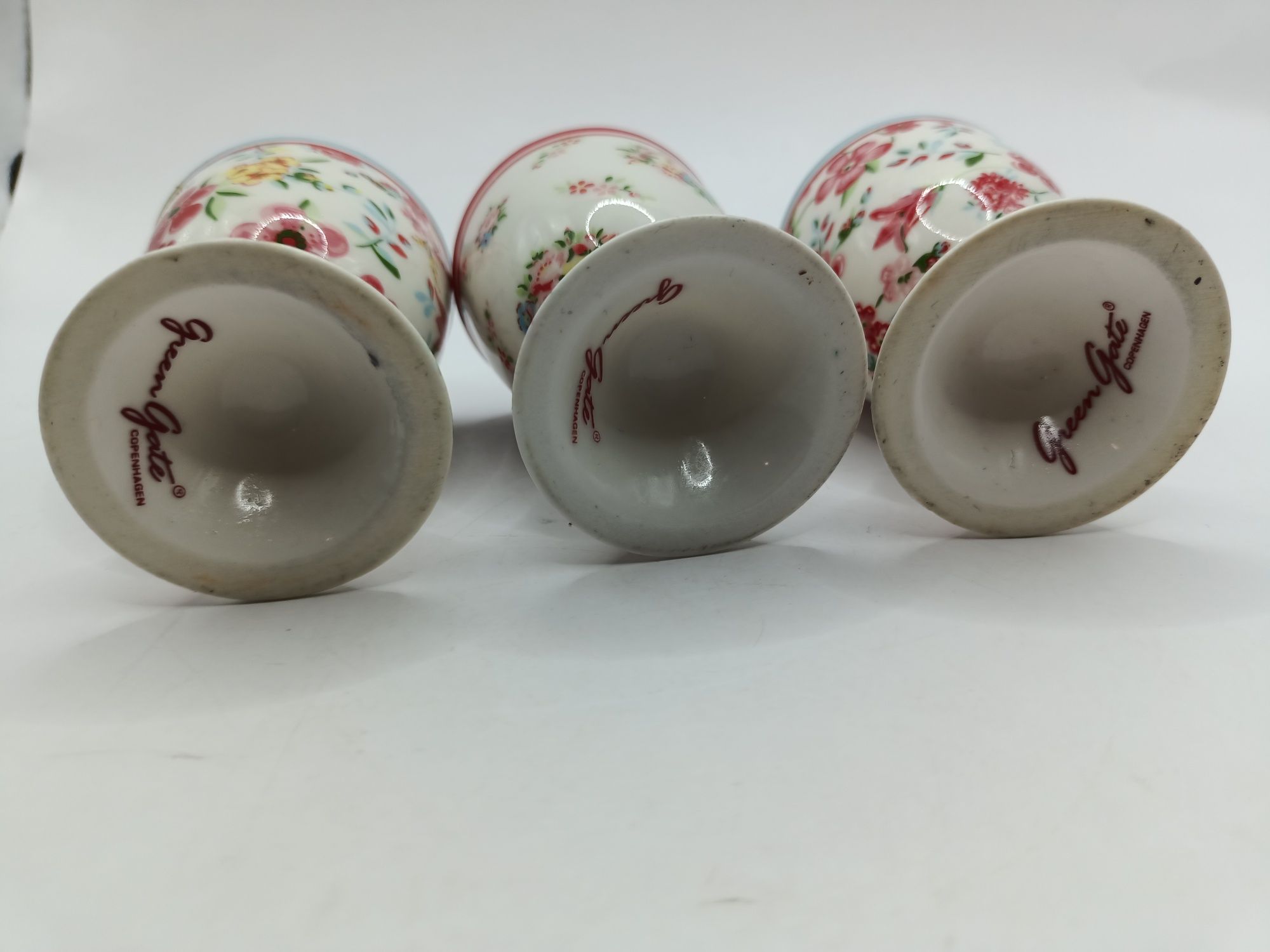 Trzy kieliszki do jajek wiosenne motywy  Copenhagen porcelana