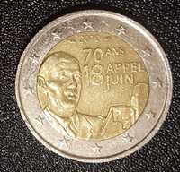 Moeda 2 Euros - França (2010) 70 Anos Apelo 18 Junho