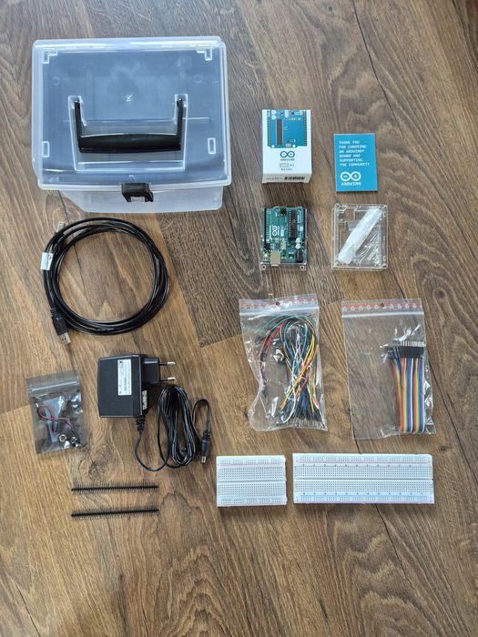 Duży zestaw elektroniki Arduino, czujniki, wyświetlacze, przełączniki