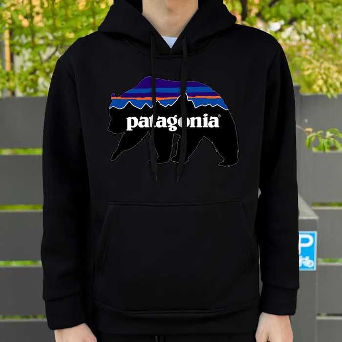 Биг Лого Принт • Patagonia Худи Черное • Retro Road • Патагония Кофта