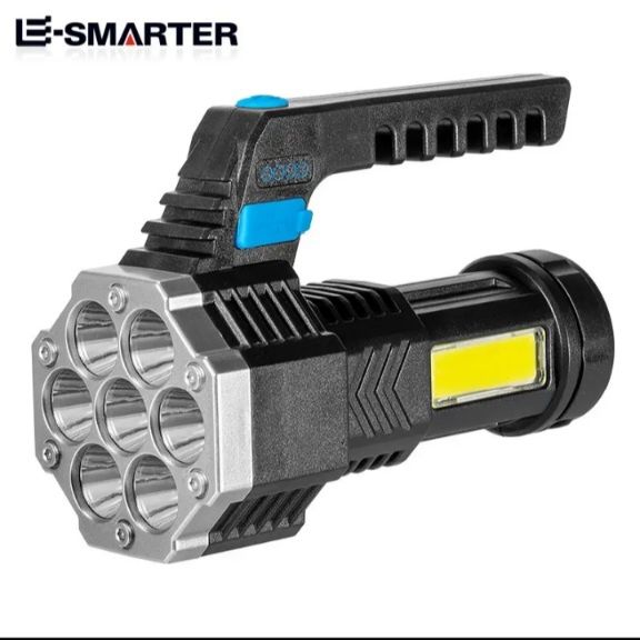 Latarka akumulatorowa LED_duża moc 7Led_ładowanie USB.