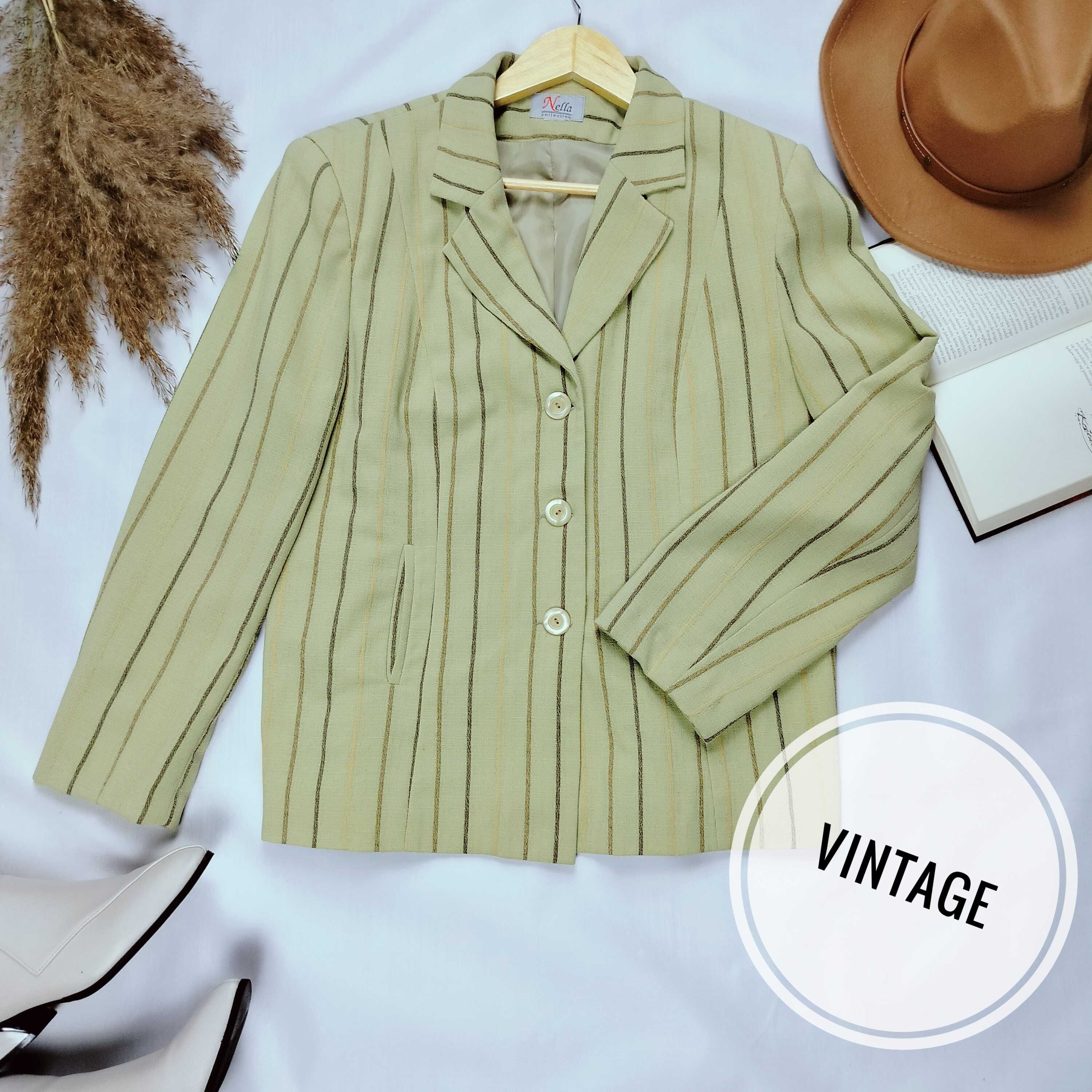 Damski zielonym żakiet w stylu vintage w rozmiarze L 40
