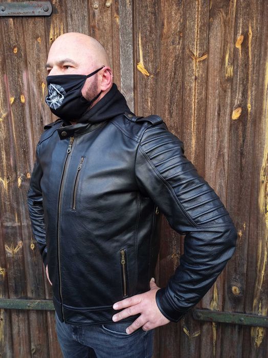 Nowość Kurtka skórzana do chodzenia z kapturem rozmiarówka Ciepła Hit