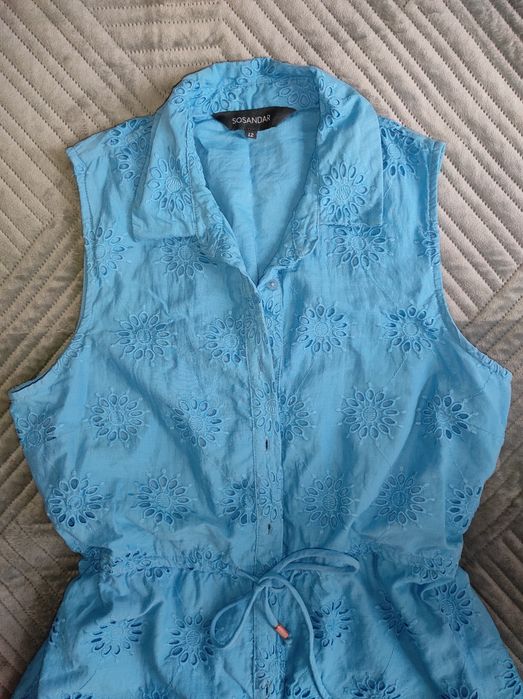 Ніжно голубий літній комбінезон з прошви бренд sosandar