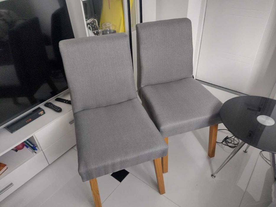 Krzesła tapicerowane – szare nowe