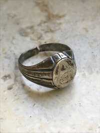 Vintage stare srebro 925 ag925 sygnet pierścionek obrączka