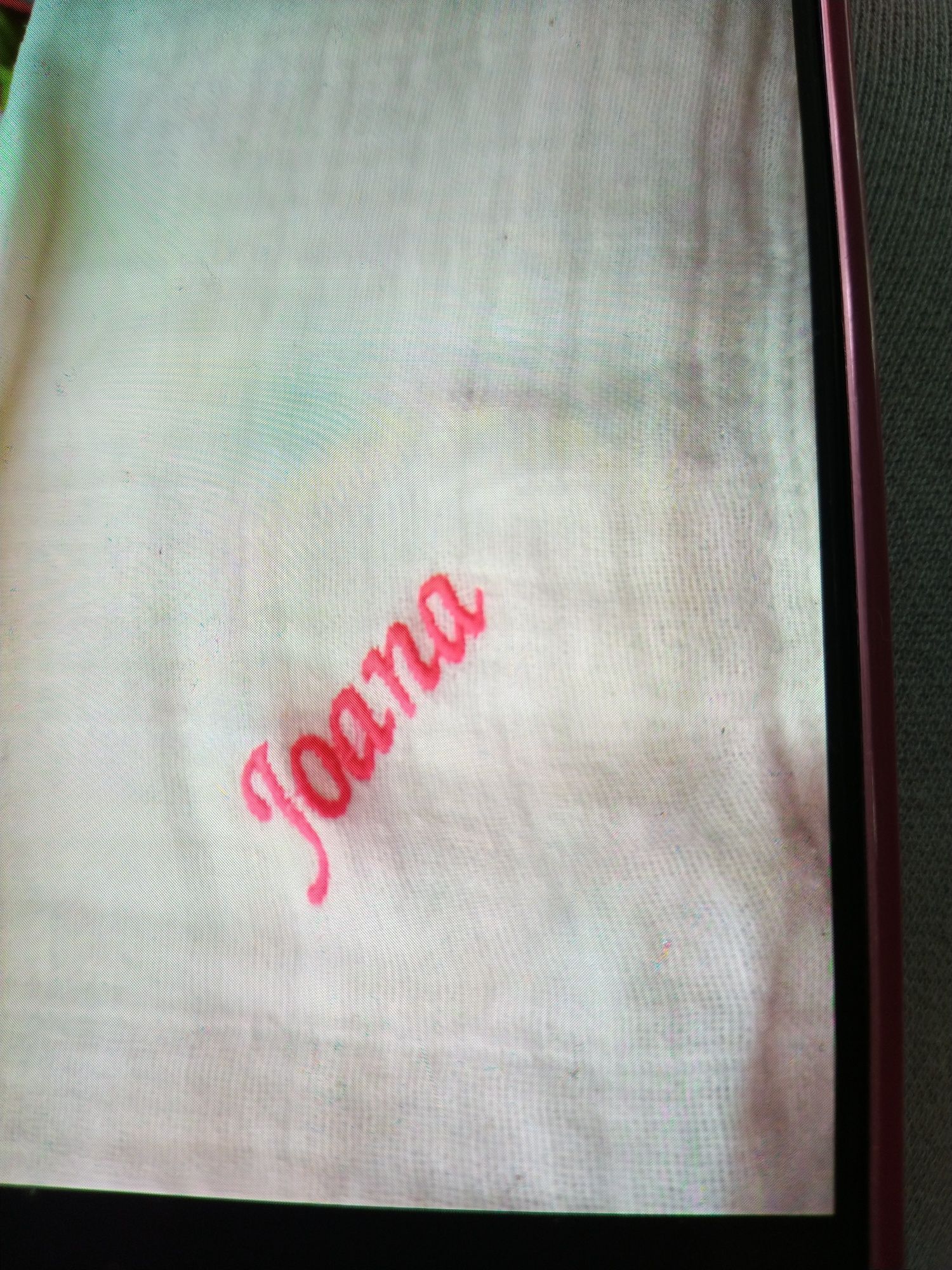 Fraldas de pano com o nome Joana gravado