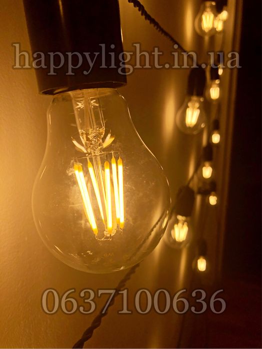 Найкрасивіша вулична гірлянда з лампочками Едісона тепле світло 6ват