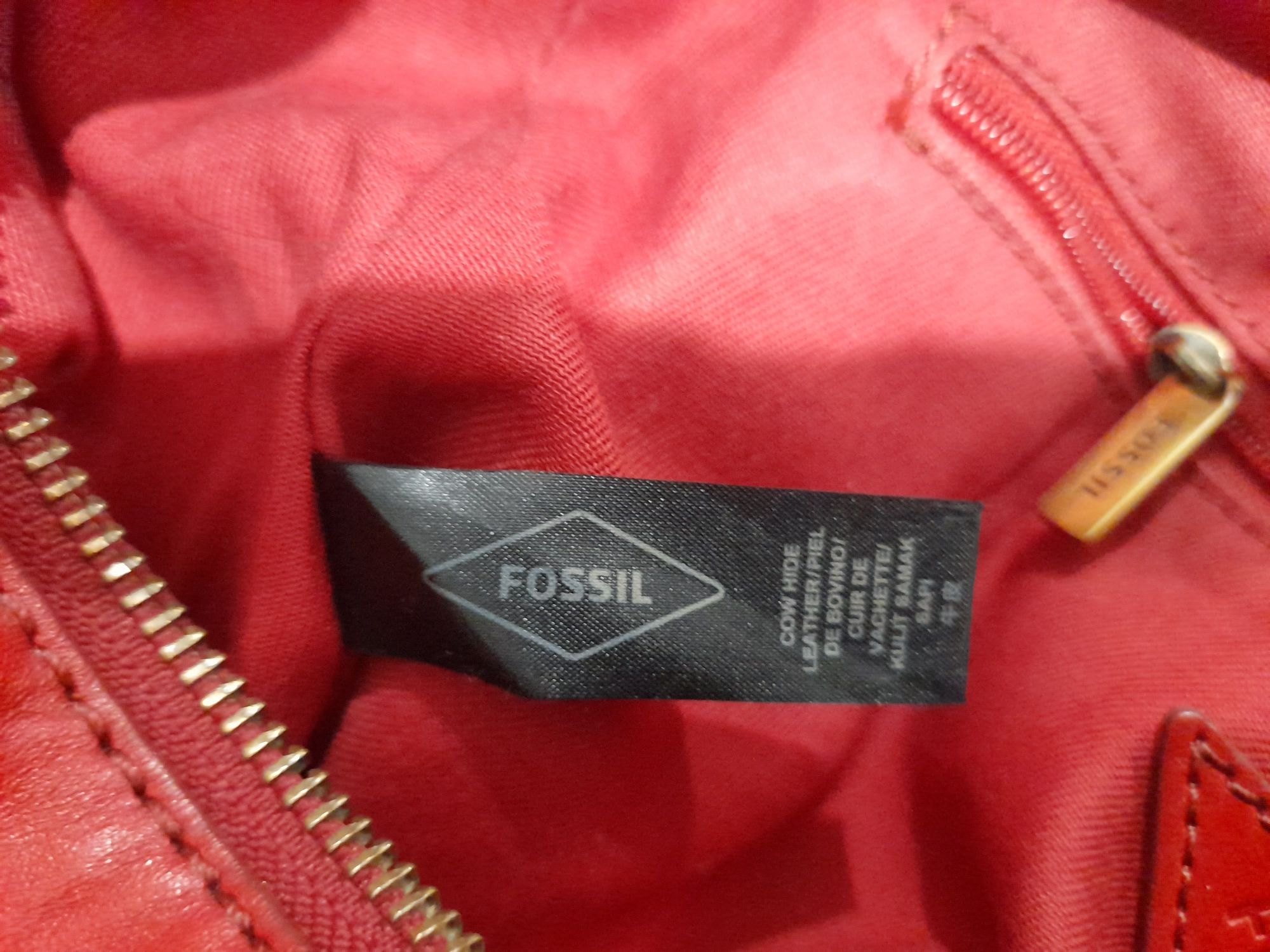 Оригинал Сумка через плечо Fossil с брелком натуральная кожа