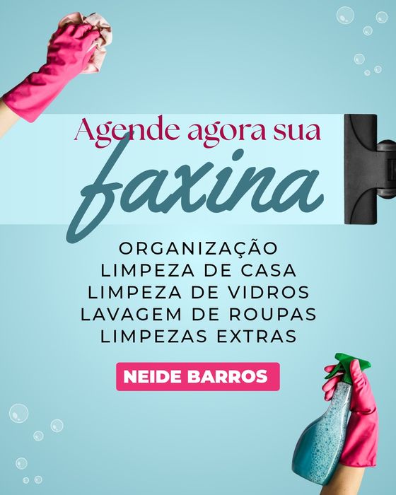 Diarista – Limpeza e organização de casas e escritórios