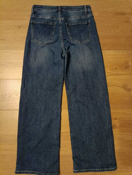Dżinsy damskie szerokie wide leg wysoki stan r. L