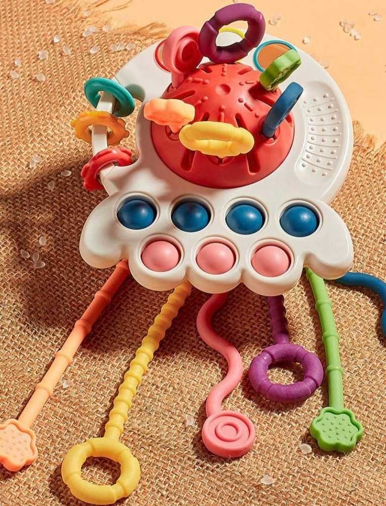 zabawka sensoryczna gryzak dla niemowląt montessori nauka rozwój 4w1