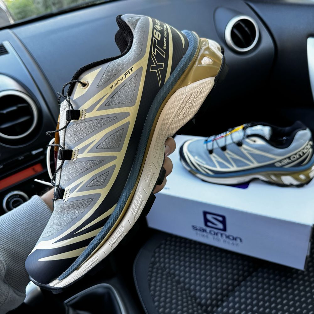 Чоловічі термо кросівки саломон Salomon XT6 beige Gore Tex осінь зима