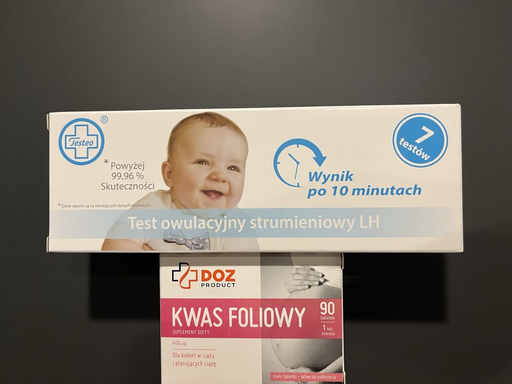 Testy owulacyjne + kwas foliowy