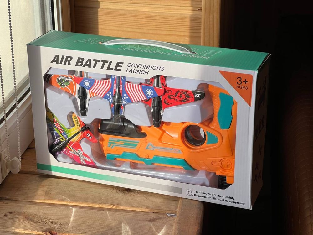 Детский Пистолет катапульта с летающими САМОЛЕТАМИ Air Battle
