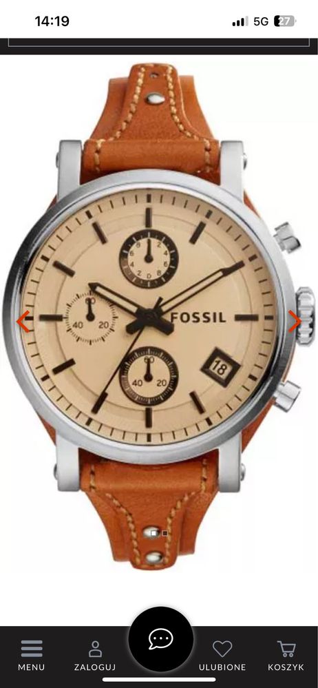 Fossil Boyfriend ES4046 zegarek skórzany brązowy skóra