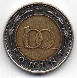 Монета 100 форинтов 1997г. Венгрия.