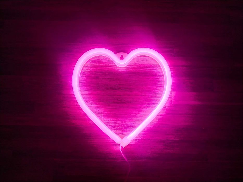 Lampka LED neon serce