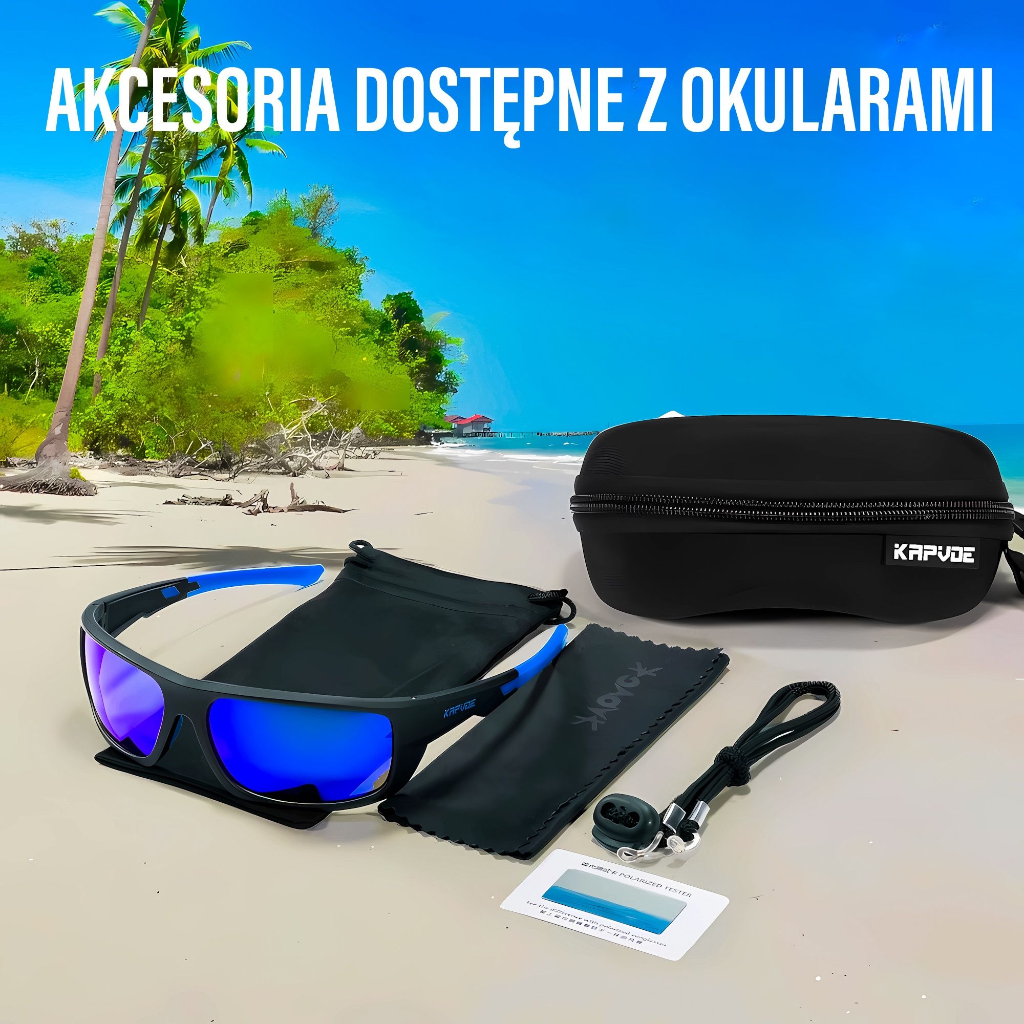 OKULARY PRZECIWSŁONECZNE. Polaryzacyjne. Dark Blue/Black. Sportowe.