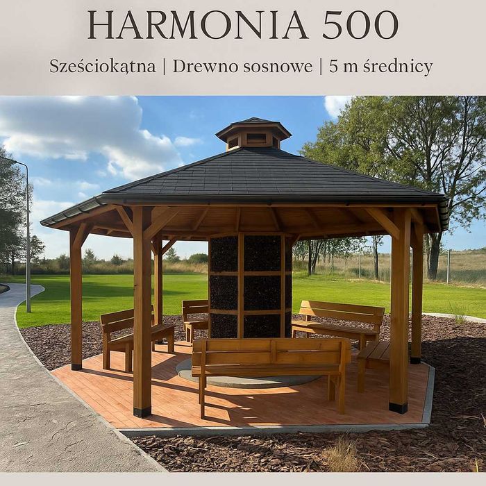 Altana Ogrodowa 500cm 20m2 – Sześciokątna Przestrzeń Spokoju 5m