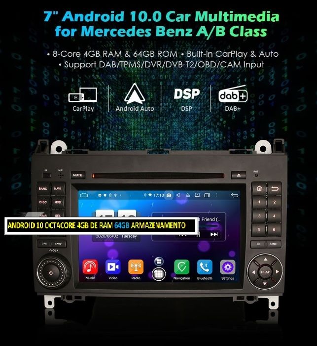 Auto-radio  2 din android 13 para Mercedes CLASSE A B W169 W245