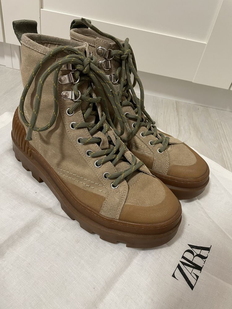 Zara buty sznurowane trapery 38