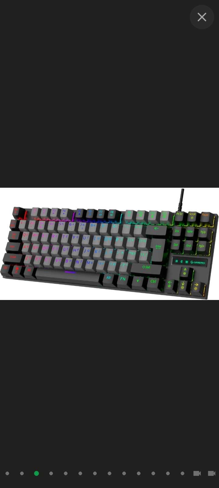 Клавіатура механічна дротова GamePro MK100B Blue Switch TKL LED USB