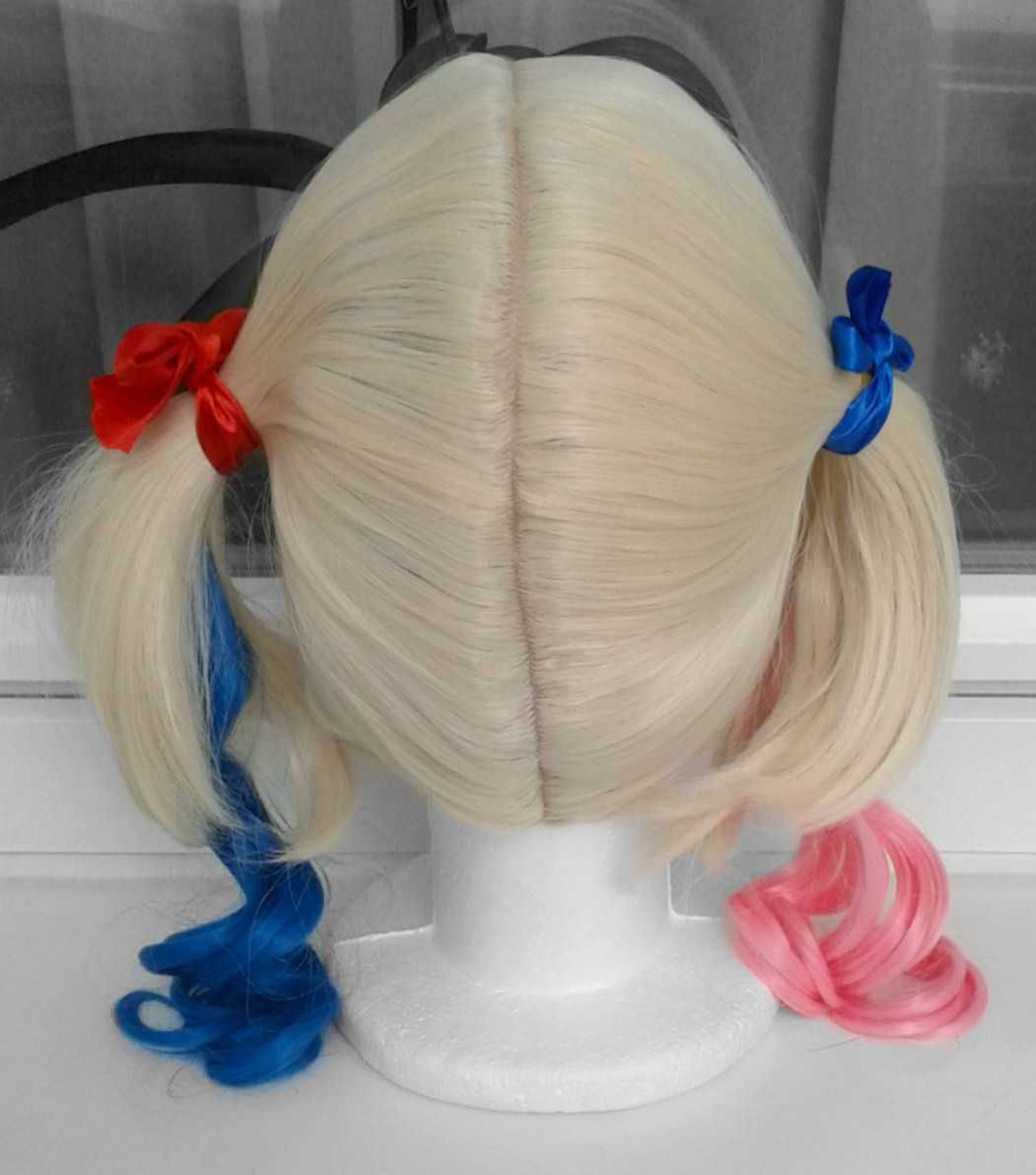 Suicide squad blond peruka z dwoma kitkami wig cosplay Harley Quinn