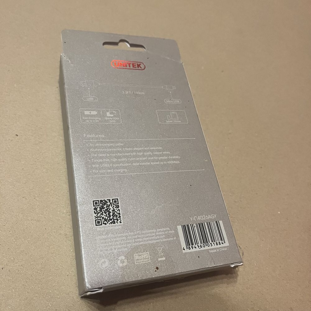 Ładowarka unitek premium USB to Micro USB kabel 100 cm nowy