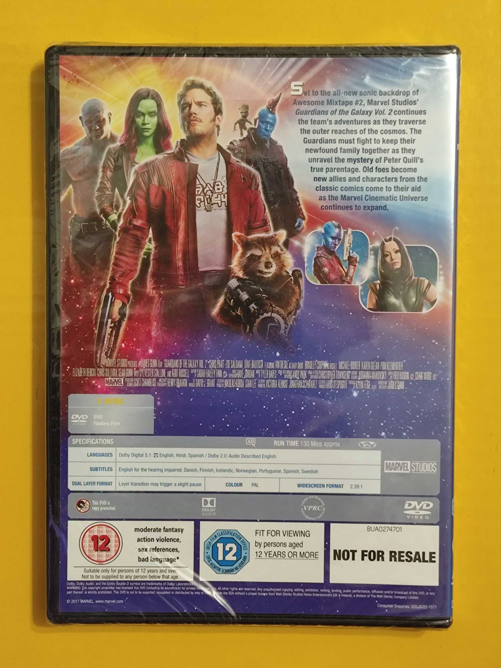 DVD диск с фильмом Стражи Галактики 2 (на Английском)
