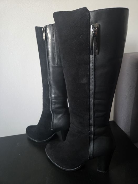 Kozaki skórzane damskie 38