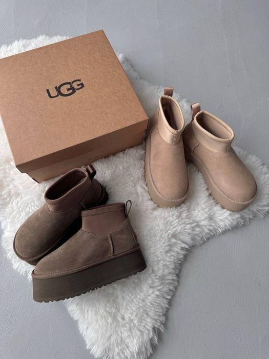 Бежеві Жіночі зимові UGG mini Dipper PLATFORM BOOTS SAND угг угі